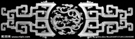 草龙抽屉抽斗博古灰度图