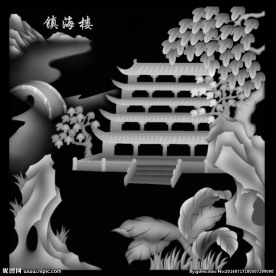 镇海楼八大名楼灰度图