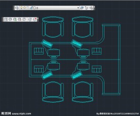 办公室电脑桌椅 cad