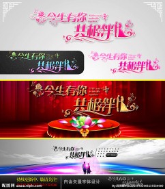 今生有你共相伴 婚庆字体