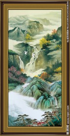 国画山水 流水生财