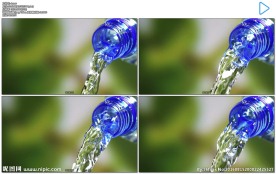 倒水纯净水水流实拍