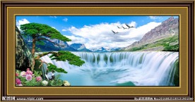山水风景迎客松