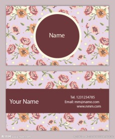 水彩花卉名片设计