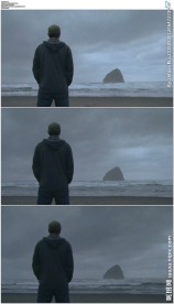 独自面对阴云大海