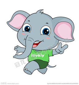可爱大眼睛小象插图