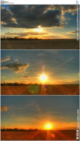 田野日落延时拍摄