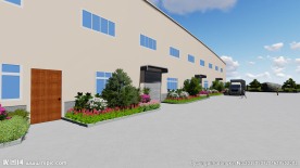 工业厂房周边园林景观设计效果图