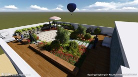 学校特色文化屋顶花园景观效果图