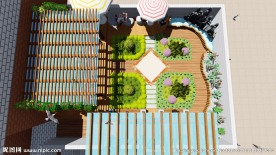 海绵城市屋顶花园景观效果图