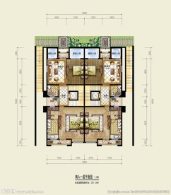 别墅户型彩色平面图