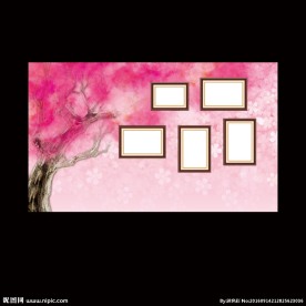 樱花背景 樱花照片墙设计