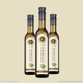 橄榄调和油简约包装瓶贴展开图