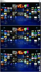 3d蓝色虚拟演播室