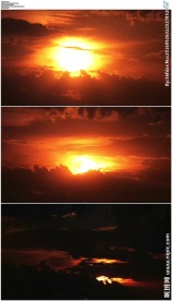 火红的夕阳日落