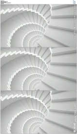 三维旋转的白色楼梯