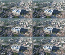 航拍立交桥分流交通