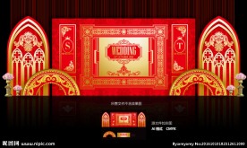 欧式红金色巴洛克婚礼