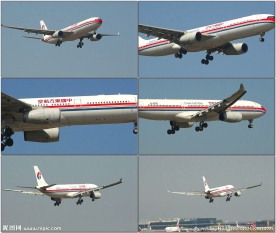 中国东方航空飞机飞过降落