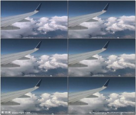 飞机舷窗外风景视频