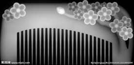 梅花梳子灰度图