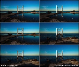 海洋废弃建筑残骸