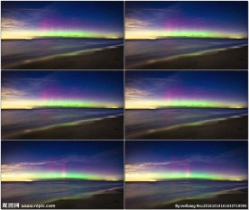 海洋上空极光美景