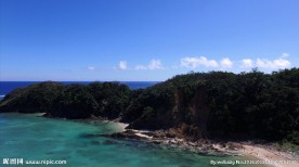 冲绳空中摄影安田海滩