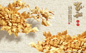 家和富贵木雕背景墙