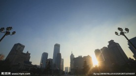 大连中山广场日出日落