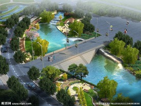 河道景观效果图