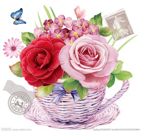 玫瑰花篮 图层分层