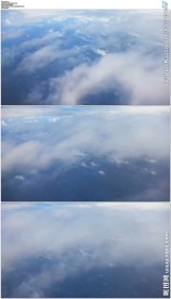 在太平洋云层上空飞行