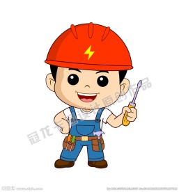 卡通电工矢量插图