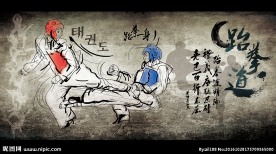 跆拳道体育背景墙