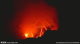 即将喷发熔岩的火山