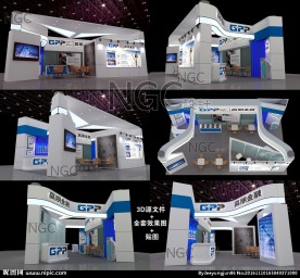 蓝白 科技 展台 展览