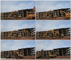 拆除旧建筑全景