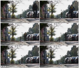 自行车行驶在街道