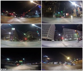 晚上驾驶汽车穿行城市