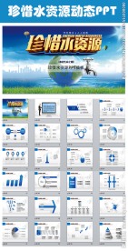 蓝色水之源节约用水动态PPT