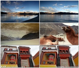 印度沙漠中的山脉与湖