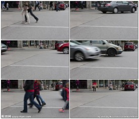 人来车往的街头与街角运动爱好者