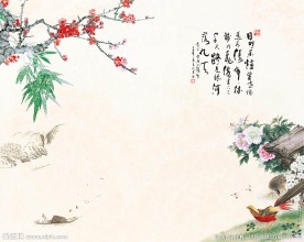 中式花鸟背景墙