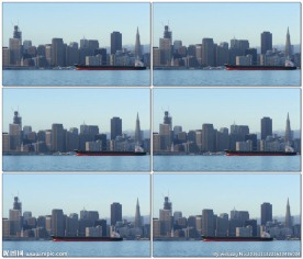 空货船通过旧金山市中心