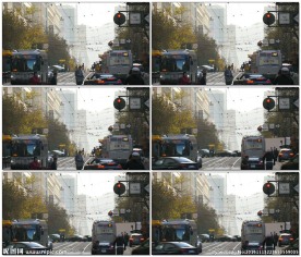 在旧金山市中心繁忙的街道