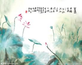 爱莲说中式背景墙