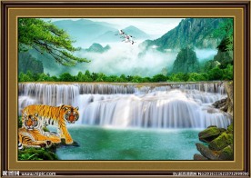 流水生财 国画老虎