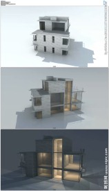 三维旋转的房屋结构模型