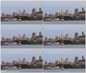 旧金山天际线的黄昏